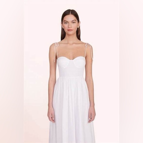 STAUD Landry White Maxi Dress Large B2210 - Picture 2 of 8